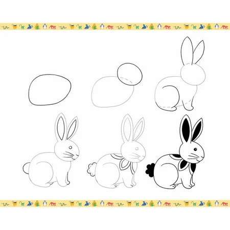 Janod Zestaw kreatywny Rysowanie krok po kroku Zwierzęta 20 rysunków 7+