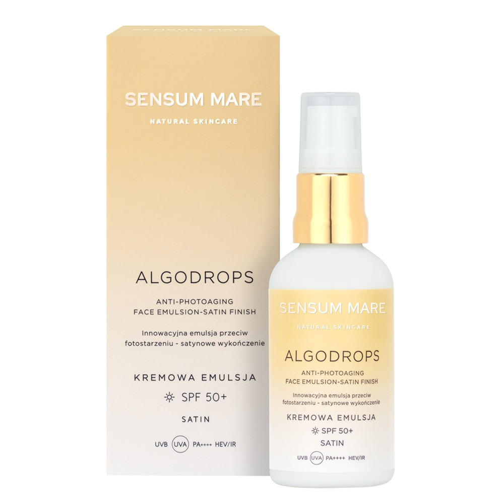 Algodrops innowacyjna kremowa emulsja ochronna przeciw fotostarzeniu SPF 50+ UVB UVA PA++++ HEV/IR 50ml - Nabea.pl