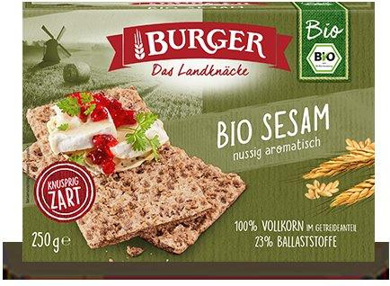 BURGER PIECZYWO CHRUPKIE ŻYTNIE RAZOWE Z SEZAMEM BIO 250 g
