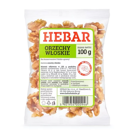 Hebar Orzechy włoskie łuskane 100 g