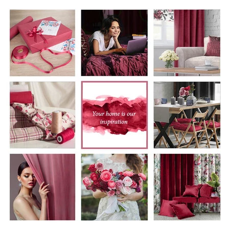 ZASŁONA GOTOWA MOON 2 140 X 250 CM AMARANTOWY