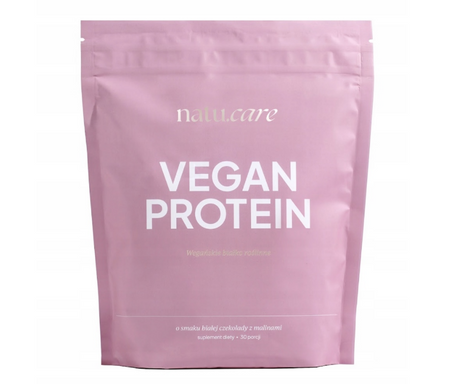 Natu.Care Białko wegańskie Vegan Protein Biała Czekolada Maliny 525 gr.