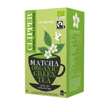 CLIPPER HERBATA ZIELONA Z ACEROLĄ I MATCHĄ FAIR TRADE BIO (20 x 2 g) 40 g