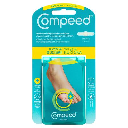 Compeed Wyrób medyczny plastry na odciski nawilżające średnie 6 sztuk