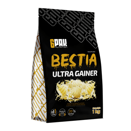 6PAK BESTIA ULTRA GAINER Gainer 1000 g smak lody waniliowe