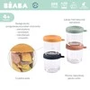 BEABA Zestaw pojemników słoiczków szklanych z zamknięciem 4 x 250 ml Sunrise color mix