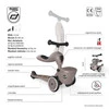 SCOOTANDRIDE Highwaykick 1 Lifestyle 2w1 Jeździk i hulajnoga z zamykanym schowkiem 1-5 lat Brown Lines