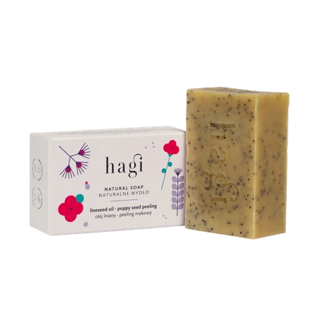 Hagi − Naturalne mydło lniane z peelingiem makowym − 100 g