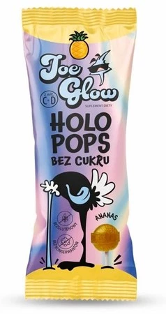 HOLOPOPS lizak kulka bez cukru o smaku ananasowym 8g