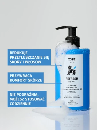 Yope Men - Refresh My Hair Szampon do włosów przetłuszcających się 300ml