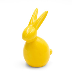 Ozdoba Wielkanocna, Figurka ceramiczna, kolor żółty, rozmiar 10 x 16 x 7 cm