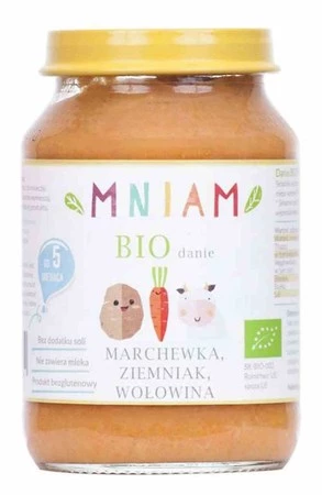 Danie marchewka-ziemniak-wołowina BIO 190 g MNIAM