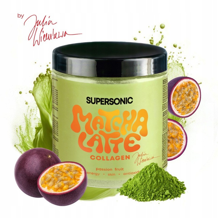 SUPERSONIC Matcha Latte Collagen smak marakuja 280g - Nabea.pl