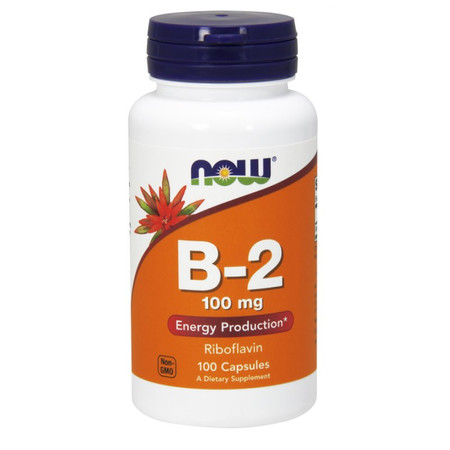 Now Foods B-2 Witamina B2 Ryboflawina 100 mg (na wsparcie metabolizmu energatycznego 100 kaps.
