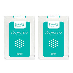 Zestaw: 2x SÓL MORSKA DROBNO MIELONA 600 g - CRYSTALLINE PLANET