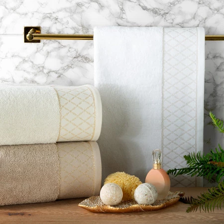 Ręcznik Layla (04), 70 x 140 cm, Srebrny