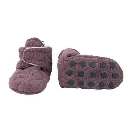 Lodger Polarowe buciki kapcie z antypoślizgową podeszwą wrzosowe Fleece Mauve 12-18 m
