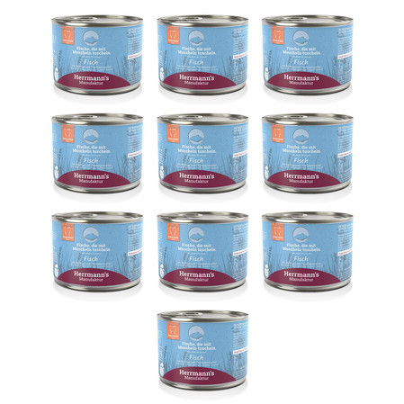 Zestaw 10x HERRMANN'S Selection Cat Fisch Garnelen - ryby z krewetkami (200g)