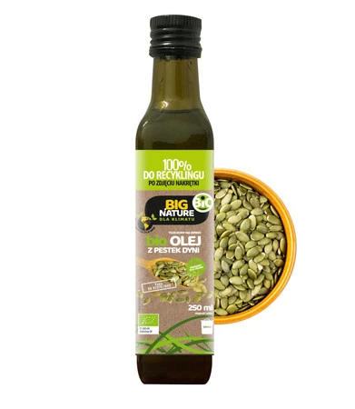 BIG NATURE Olej z pestek dyni tłoczony na zimno BIO 250ml