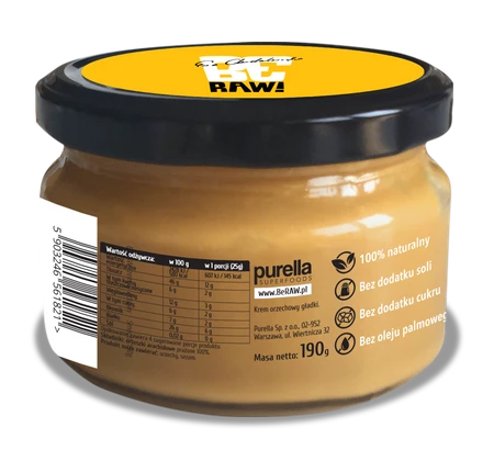 BeRAW! Krem orzechowy – Smooth 190g