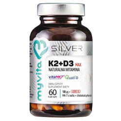 SILVER Witamina K2 100mcg + D3 MAX 4000 IU, 60kaps. MyVita
