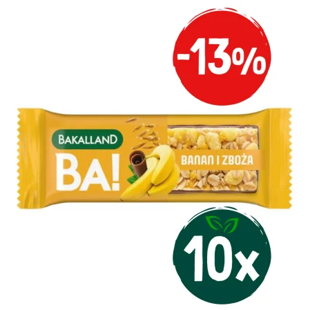 Zestaw: 10x Bakalland BA! Baton zbożowy banan 40g