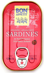 BON APPETIT SARDYNKI PORTUGALSKIE W SOSIE POMIDOROWYM 120 g (78 g)