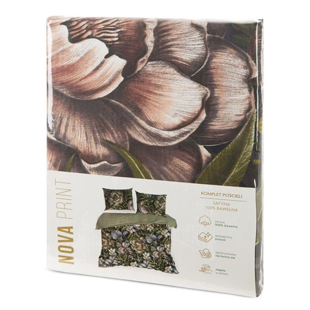 Komplet pościeli satynowej Nika 45, 220 x 200 cm, Oliwkowy
