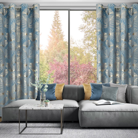 ZASŁONA GOTOWA ARIA 135 X 250 CM NIEBIESKI