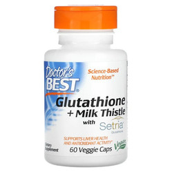 Doctor's Best Glutathione + Milk Thistle wspiera regenerację i ochronę wątroby 60 kaps. vege