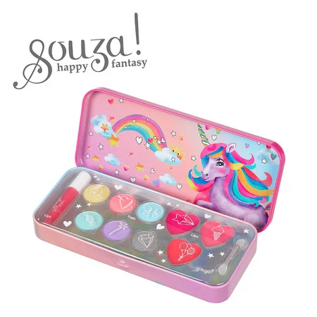 Souza! Kosmetyki do makijażu dla dzieci w metalowej kasetce 10 el. zestaw Jednorożec