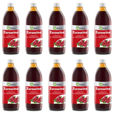 Zestaw 10x EkaMedica Żurawina 1l