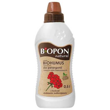 BOPON NATURAL Biohumus do pelargonii i innych roślin balkonowych 0,5l