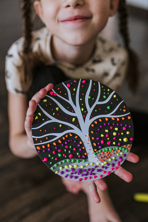 Janod Zestaw kreatywny Malowanie kropkami Dots painting I love creativity 8+
