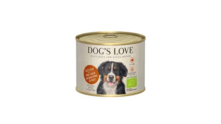 DOG'S LOVE BIO RIND - ekologiczna wołowina z ryżem, cukinią i jabłkiem (200g)