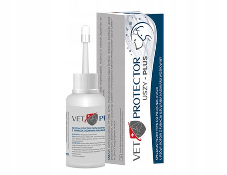 JM SANTE VET PROTECTOR Uszy-Plus do czyszczenia uszu dla psa i kota 50 ml