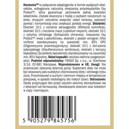 Yango − Harmonia 400mg − 60 kapsułek