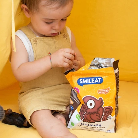 Smileat Bio Herbatniki z orkiszu, kakaowo-jabłkowe 10m+, 220 g