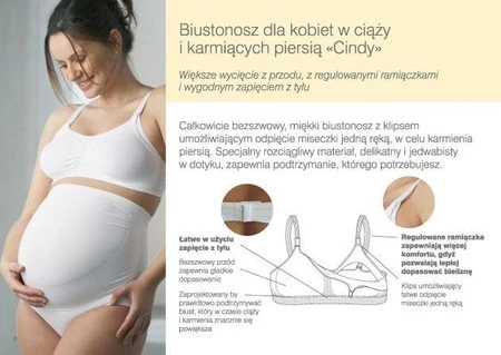 Medela Biustonosz Cindy- biały / XL Biustonosz dla kobiet w ciąży i karmiących piersią