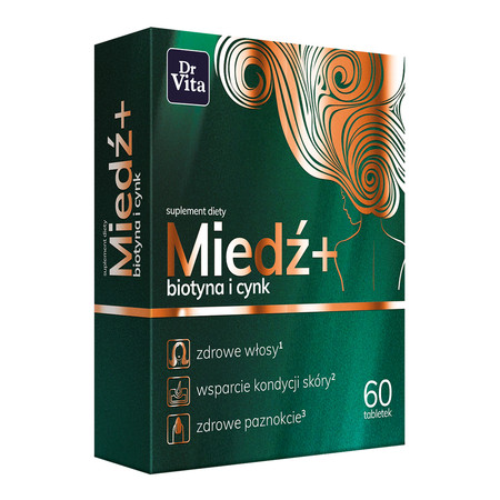 DrVita Miedź+ biotyna i cynk 60 tabl.