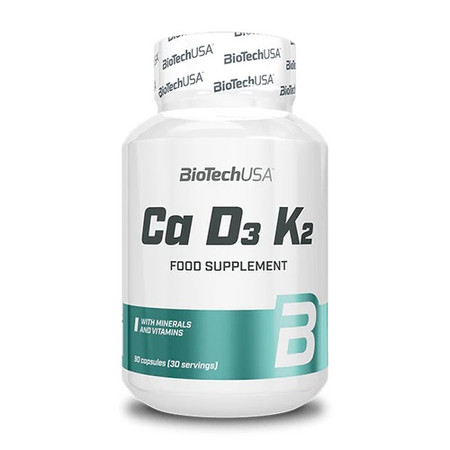 BioTech USA Ca-D3-K2 kompleks wapnia, witaminy D3 i witaminy K2 90 kaps.