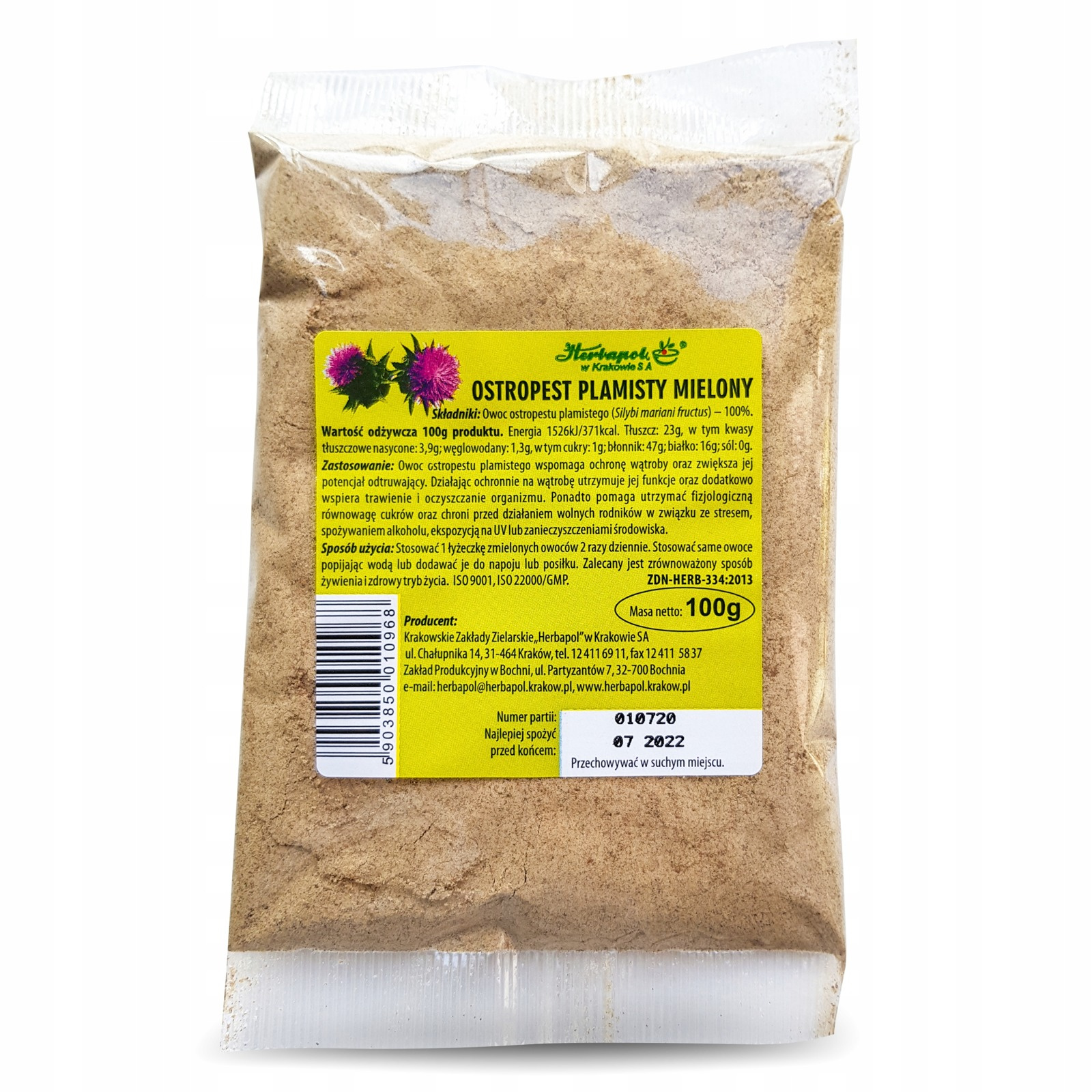 Herbapol – Ostropest plamisty, mielony – 100 g