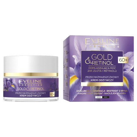 Eveline Gold & Retinol 60+ Przeciwzmarszczkowy Krem odżywczy na dzień i noc 50ml