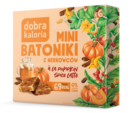 DOBRA KALORIA Mini batoniki a'la pumpkin spice latte z nerkowców (6x17g) KUBARA