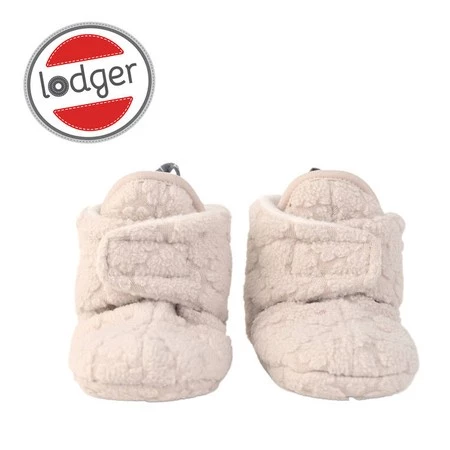 Lodger Polarowe buciki kapcie jasnobeżowe Fleece Birch 3-6 m