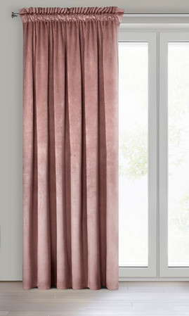 ZASŁONA GOTOWA D91 ROSA NA TAŚMIE 135 X 300 CM CIEMNORÓŻOWY