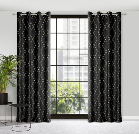 ZASŁONA DEKORACYJNA PIERRE CARDIN MARGO 140 X 250 CM CZARNY