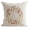 Poszewka świąteczna z haftem i strukturze lnu 45x45 cm - Wieniec
