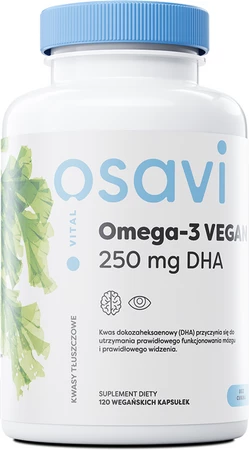 OSAVI Omega-3 VEGAN 250 mg DHA (120 kaps.)