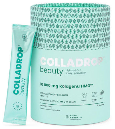 Zestaw 2x Colladrop® Beauty, kolagen HMG™ 10000 mg Mojito - 30 saszetek